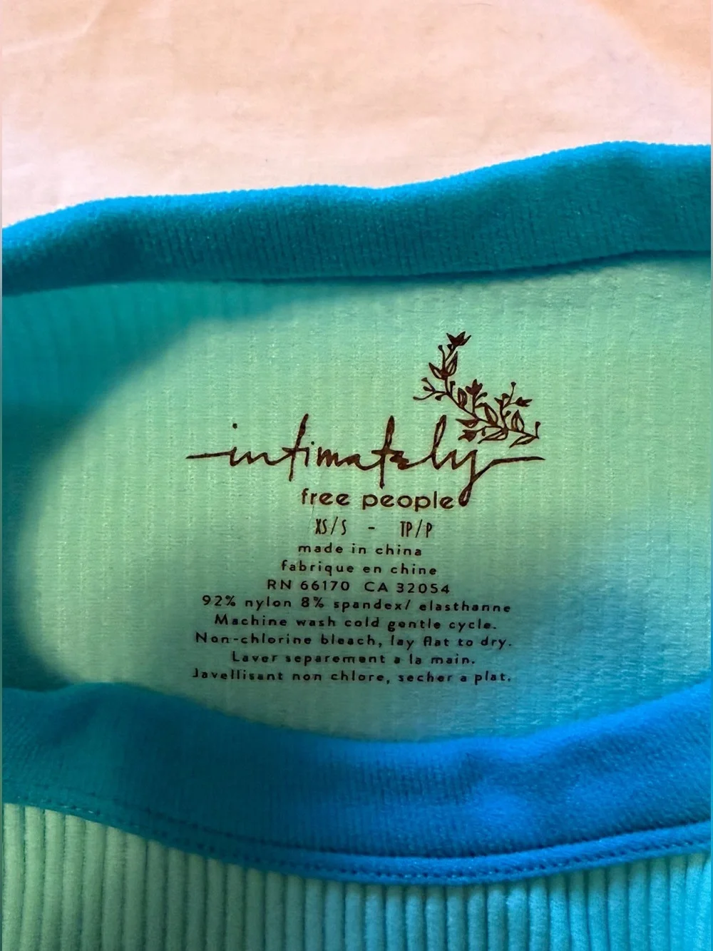 FP XS/S Make It Happen Ribbed Brami Aqua Sky Combo EUC